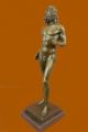 Statue Bronze Griechische Mythologie Art Deco Nackter Mann Statue Auf Marmor Antike Bild 5