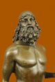 Statue Bronze Griechische Mythologie Art Deco Nackter Mann Statue Auf Marmor Antike Bild 6