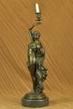 Bronzeskulptur Art Deco Signiert Heiß Gegossen Kerzenhalter Armleuchter Antike Bild 1