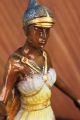 Große Mehrfarbige Patime Heißguss Römischer Weiblicher Krieger Bronze Skulptur Antike Bild 9