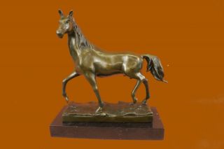 Unterzeichnet Barye Vollblut Rennpferd Bronze Skulptur Bild