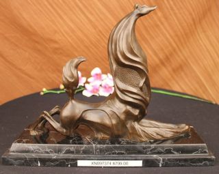 Unterzeichnete Vanderveen Abstrakte Greyhound Bronze - Skulptur Marmorfigur Bild
