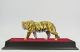 Skulptur Bronze Großer Indischer Tiger 24k Vergoldetes Silber Figur Museum Antike Bild 5