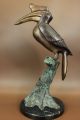 Statue Bronze Egret Crane Heron Sumpfgebiet Küste Strand Vogel Kunst Marmor Antike Bild 11
