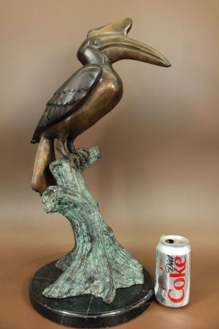 Statue Bronze Egret Crane Heron Sumpfgebiet Küste Strand Vogel Kunst Marmor Bild