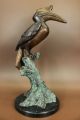 Statue Bronze Egret Crane Heron Sumpfgebiet Küste Strand Vogel Kunst Marmor Antike Bild 1