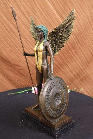 Krieger Mädchen&speer Bronze Statue Skulptur Farbe Patina Heiße Guss Marmorfigur Bild