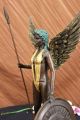 Krieger Mädchen&speer Bronze Statue Skulptur Farbe Patina Heiße Guss Marmorfigur Antike Bild 3
