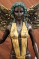 Krieger Mädchen&speer Bronze Statue Skulptur Farbe Patina Heiße Guss Marmorfigur Antike Bild 7