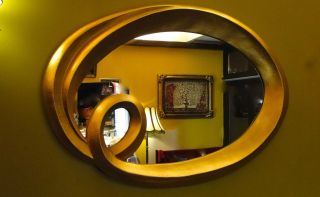 Wandspiegel Spiegel Oval Modern Gold125x85cm Barock Antik Rahmen Spiegel Bild