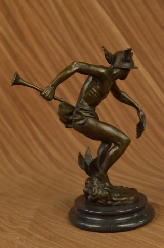 Skulpture Fliegen Quecksilber Feines Klassisch Nackt Bronze Heiss Guss Heim Deko Bild