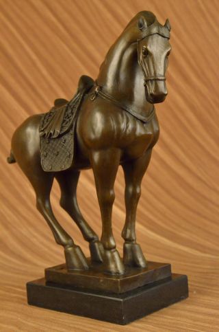 Chinesischen Fengshui Bronze Läuft Fu Foo Tierkreis - Jahr Tang - Pferd Statue Bild