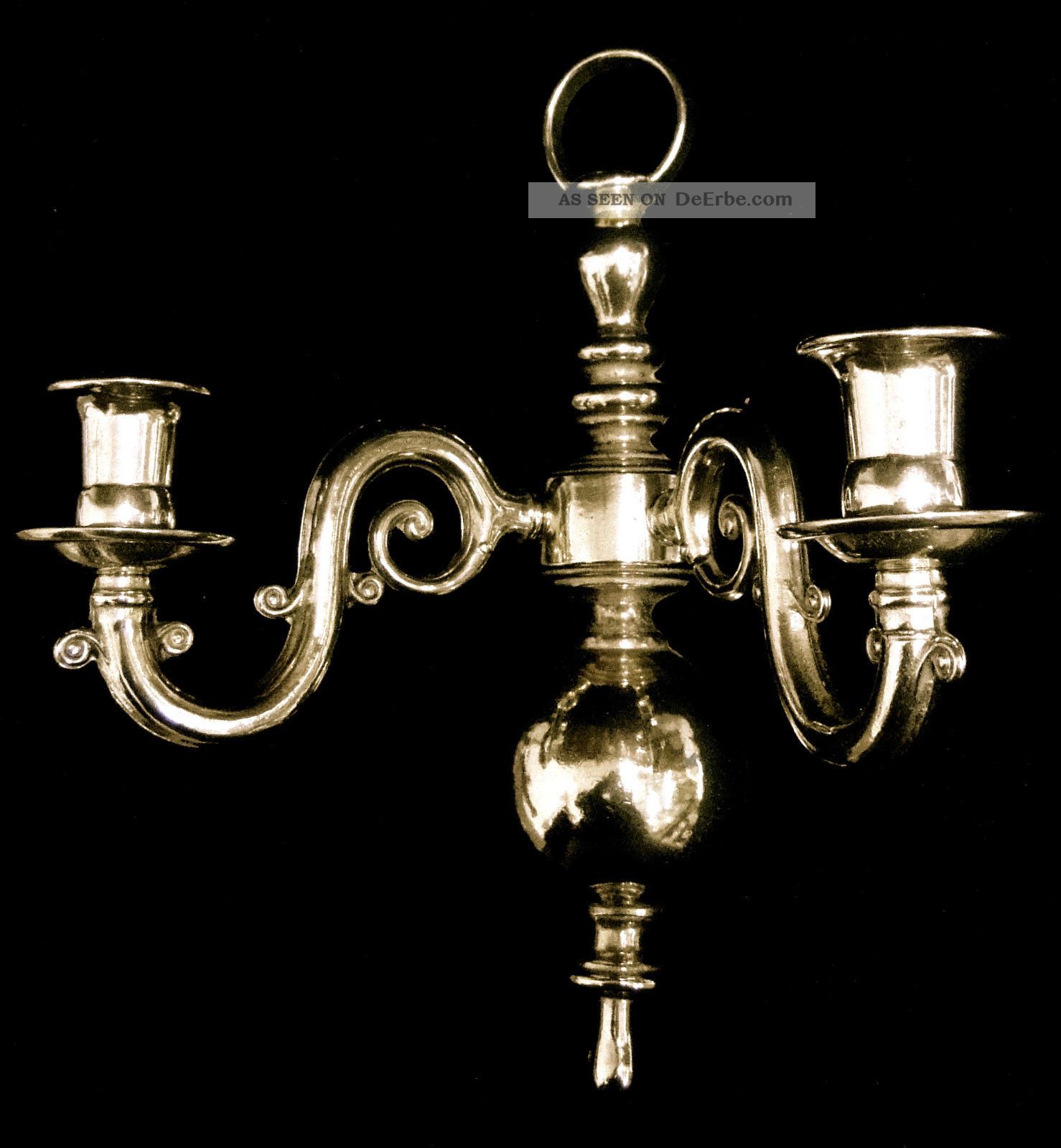 Antiker Wandkerzenhalter Aus Messing - Schwenkbar, Barockstil, Made In Italy