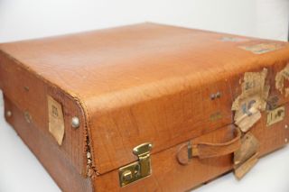 Mädler Aviatic Antiker Reisekoffer Koffer Überseekoffer Echtleder Leder Braun Bild