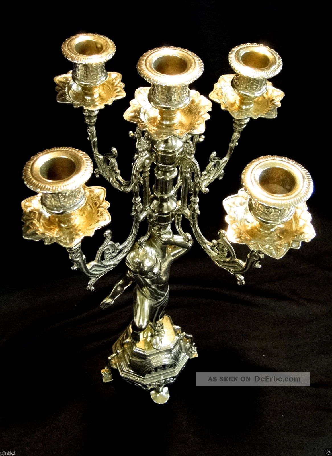 Kaminset Kaminuhr Kerzenhalter Kerzenständerset