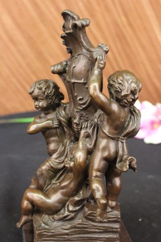 3 Junge Jungen Tanzen Bronze Statue Figurine Unterschrieben Von A.  Moreau Bild