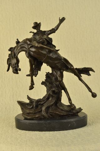 Bronco Buster Bronze Marmor - Skulptur Western - Cowboy - Pferd Rodeo - Reiter Art Deco Bild