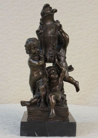 Bronze Skulptur Drei Nackte Jungs Am Strand Kunst Kinder Statur Dekoration Bild
