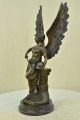 Echt Bronzemetall Statue / Marmor Klassische Nike Von Samothrake Sieg Skulptur Antike Bild 2