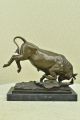 Bronze Abstract Bronze Bull Horns Statue Figurine Skulptur Stock Broker N Antike Bild 3