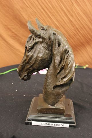 Unterzeichnet Antonio Canova - Pferd Hengst Bronze Büste Dekor / Tier Statue Bild