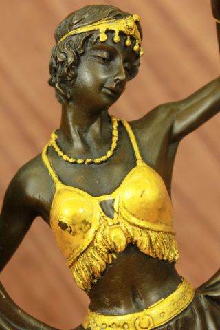Skulptur Zigeuner Bronze Gold Patina Statue Von Bergman Bild