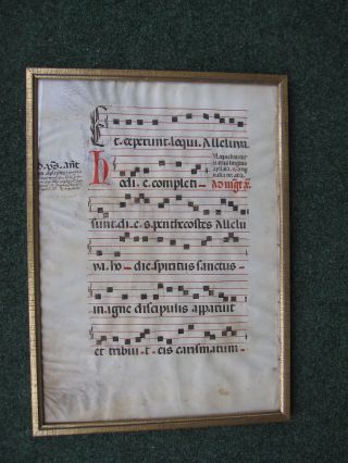 Großes,  Antikes Pergament Notenblatt Mit Gotischer Handschrift - Spanien Um 1390 Bild