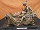 Mutterliebe W Baby & Dog Bronzestatue Figurine Figur Skulptur Hot Cast Decor Antike Bild 1