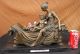 Mutterliebe W Baby & Dog Bronzestatue Figurine Figur Skulptur Hot Cast Decor Antike Bild 2