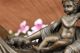 Mutterliebe W Baby & Dog Bronzestatue Figurine Figur Skulptur Hot Cast Decor Antike Bild 3