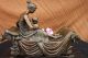 Mutterliebe W Baby & Dog Bronzestatue Figurine Figur Skulptur Hot Cast Decor Antike Bild 4