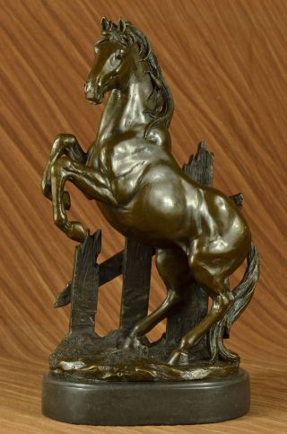Vintage Pferd Figur Metall Auf Hinterbeinen Wildes Pony Sammler Art Deco Bronze Bild