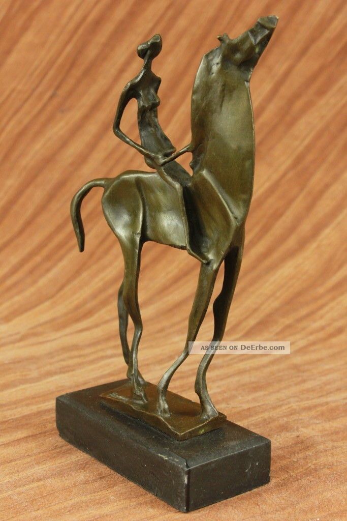 Moderne Kunst Abstrakt Weiblich Reitpferdebronzeskulptur Von Dali Figur
