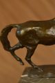 Barye Bronze Statue Figur Auf Marmorblock Galoppierendes Pferd Jugendstil Antike Bild 9