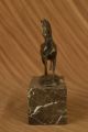 Barye Bronze Statue Figur Auf Marmorblock Galoppierendes Pferd Jugendstil Antike Bild 1