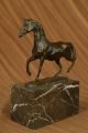 Barye Bronze Statue Figur Auf Marmorblock Galoppierendes Pferd Jugendstil Antike Bild 2