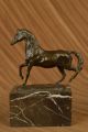 Barye Bronze Statue Figur Auf Marmorblock Galoppierendes Pferd Jugendstil Antike Bild 3