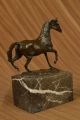 Barye Bronze Statue Figur Auf Marmorblock Galoppierendes Pferd Jugendstil Antike Bild 6