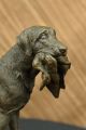 Bronze Skulptur Mit Marmor Sockel Labrador Retriever Vogel Jagd Auszeichnung Antike Bild 4