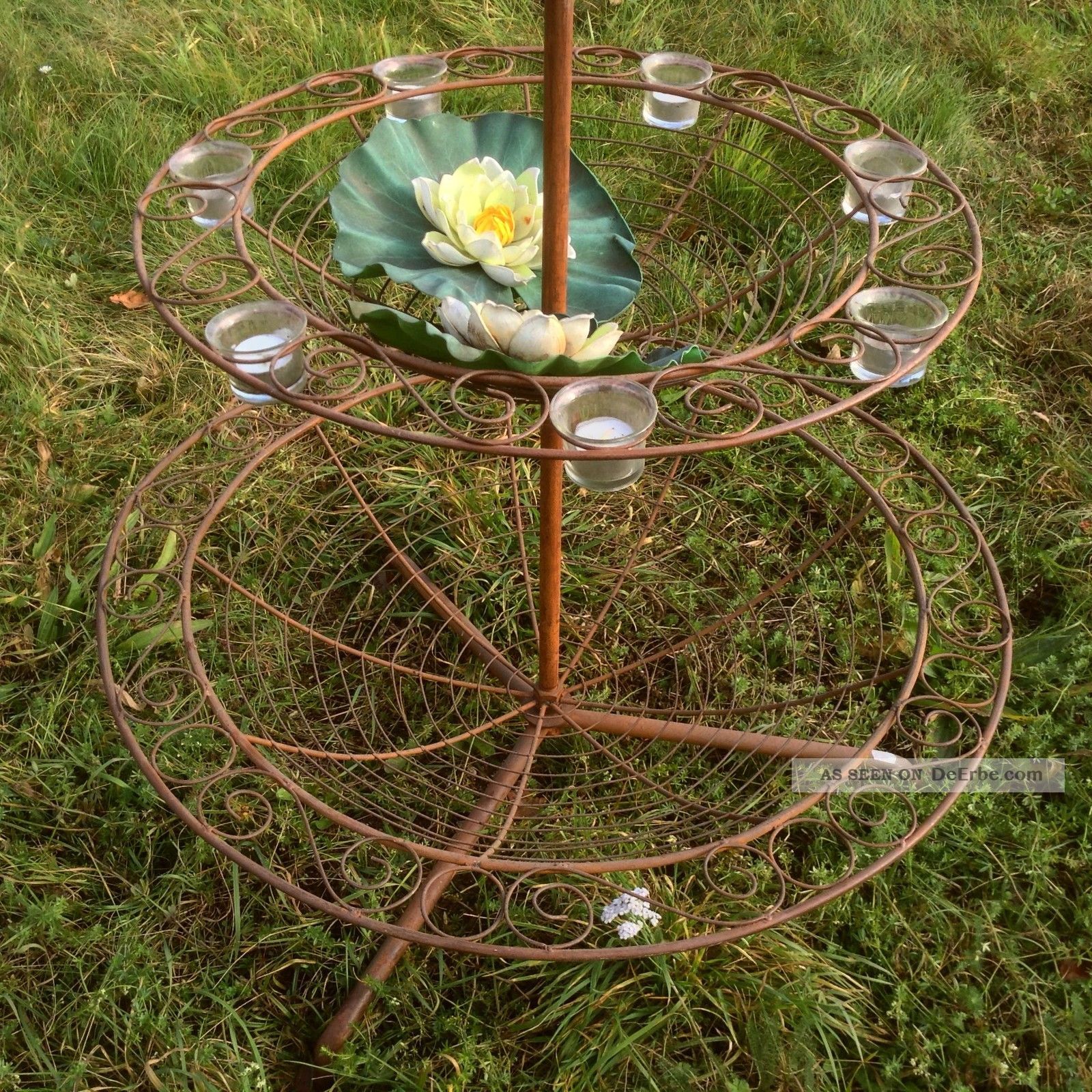 Runde Metall Etagere Winter Garten Pflanzen Dekoration