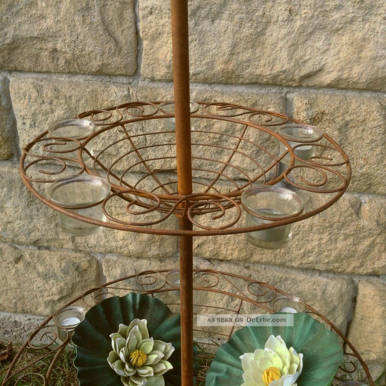 Runde Metall Etagere Winter Garten Pflanzen Dekoration