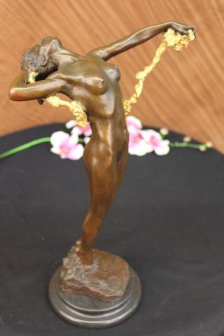 Bronze Wein Nackte Frauen Sexuelle Kunst Skulptur Figur Mit Marmorunter Bild