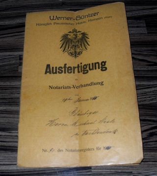Historisches Dokument / Notarielle Urkunde 1910 - (nr.  3) Bild