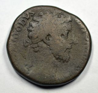 Commodus Antoninus Aug Providentia 166 - 192 Ad Sesterz Bronze Römisch 1012 Bild