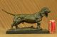 Basset Hound Dog Abbildung Art Deco Bronze Skulptur Marmorsockel Figur Geschenk Antike Bild 1