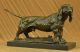 Basset Hound Dog Abbildung Art Deco Bronze Skulptur Marmorsockel Figur Geschenk Antike Bild 2
