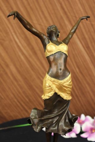 Skulptur Statue Tänzer Signiert Art Deco Philippe Bronze Marmorbasis Heißgieß Bild