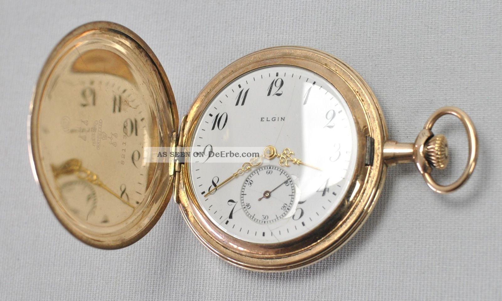 Taschenuhr Vergoldet Elgin Keystone Pocket Watch Gold Filled Antik Vintage Taschenuhren Bild