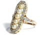 Diamanten & Perlen Ring In 585 Gold Und Platin Perle & Diamant / Naturperlen Ringe Bild 2