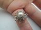 Toller Art Deco Perle Silber Ring,  925 Gepunzt,  Handarbeit,  Top Ringe Bild 5